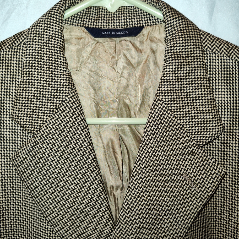 Brooks Brothers Black and Cream Houndstooth Blazer